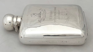 Lieutenant-Colonel Walter Dickens Daunt, Central India Horse, British Indian Army, Silver Hip Flask. 6.7 troy ounces.
