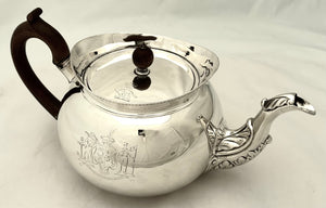 Admiral Adam Duncan, 1st Viscount Duncan, George III Silver Teapot. Edinburgh 1802 John McDonald. 22.7 troy ounces.