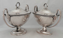 George III Pair of Old Sheffield Plate Sauce Tureens, circa 1790 - 1810.