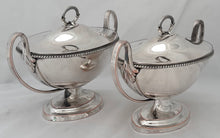 George III Pair of Old Sheffield Plate Sauce Tureens, circa 1790 - 1810.