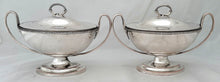 George III Pair of Old Sheffield Plate Sauce Tureens, circa 1790 - 1810.