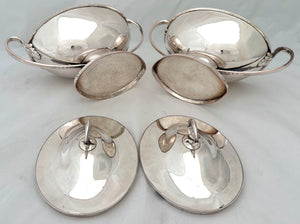 George III Pair of Old Sheffield Plate Sauce Tureens, circa 1790 - 1810.