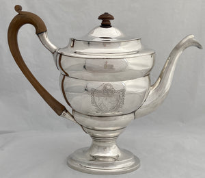 Georgian, George III, Silver Coffee Pot: Arms of Foster & Grazebrook. London 1801 Charles Aldridge. 34.6 troy ounces.