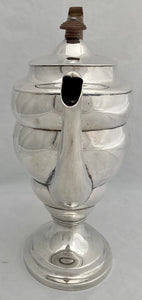 Georgian, George III, Silver Coffee Pot: Arms of Foster & Grazebrook. London 1801 Charles Aldridge. 34.6 troy ounces.