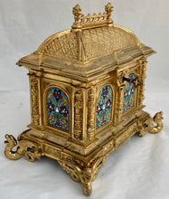 Late 19th Century French Gilt Brass and Enamel Domed Casket. Circa 1870 - 1900.