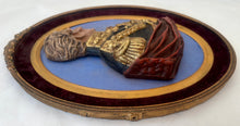 Arthur Wellesley, 1st Duke of Wellington, 19th Century Polychrome Portrait Bust Within an Oval Gilt Frame.