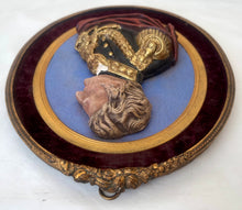 Arthur Wellesley, 1st Duke of Wellington, 19th Century Polychrome Portrait Bust Within an Oval Gilt Frame.