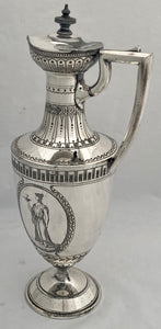 Arts & Crafts Movement Victorian Silver Plated Wine Ewer with Neoclassical Influence.
