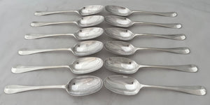 Thomas Tufton, 6th Earl of Thanet, 18th Baron de Clifford (1644 - 1729), Twelve George I Silver Tablespoons. London 1718/22 Samuel Hitchcock. 27.1 troy ounces.
