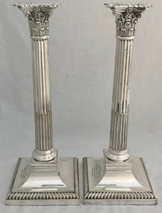 55th Coke's Rifles (Frontier Force) British Indian Army Pair of Silver Plated Candlesticks. Goldsmiths & Silversmiths Co. circa 1915.