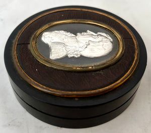Vice Admiral Lord Horatio Nelson Early 19th Century Glass Paste Portrait Profile Table Snuff Box.