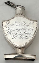 Spanish King's Immemorial Infantry Regiment No.1, 3rd Battalion, Silver Scent Bottle, circa 1810.