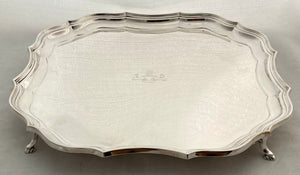 George V Crested Silver Salver. Birmingham 1929 Barker Bros. 47 troy ozs