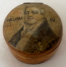 William IV Portrait Treen Box, Circa 1830 - 1837.