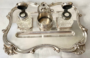 Large Silver Plated, Georgian Style, Inkstand.