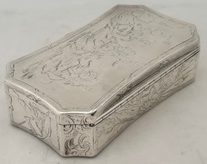 Lieutenant Colonel Dottin Maycock, 16th (Queens) Lancers, Silver Table Snuff Box. London 1841 Charles Rawlings & William Summers. 10.8 troy ounces.