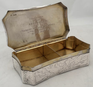 Lieutenant Colonel Dottin Maycock, 16th (Queens) Lancers, Silver Table Snuff Box. London 1841 Charles Rawlings & William Summers. 10.8 troy ounces.