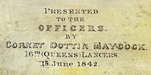 Lieutenant Colonel Dottin Maycock, 16th (Queens) Lancers, Silver Table Snuff Box. London 1841 Charles Rawlings & William Summers. 10.8 troy ounces.