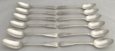 Georgian, George III, Twelve Scottish Silver Dessert Spoons. Edinburgh 1813 Alexander Henderson. 13 troy ounces.