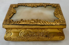 Ornate Gilt Metal & Mother of Pearl Table Snuff Box, Circa 1840.