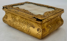 Ornate Gilt Metal & Mother of Pearl Table Snuff Box, Circa 1840.
