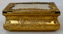 Ornate Gilt Metal & Mother of Pearl Table Snuff Box, Circa 1840.