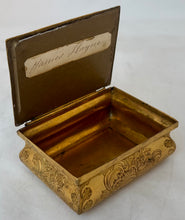 Ornate Gilt Metal & Mother of Pearl Table Snuff Box, Circa 1840.