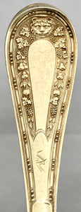 Six Early 19th Century French Silver Gilt Dessert Spoons. Cincinnatus Lorillon of Paris. 11.5 troy ounces.