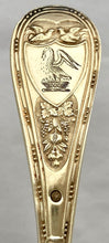 Six Early 19th Century French Silver Gilt Dessert Spoons. Cincinnatus Lorillon of Paris. 11.5 troy ounces.