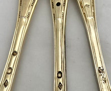 Six Early 19th Century French Silver Gilt Dessert Spoons. Cincinnatus Lorillon of Paris. 11.5 troy ounces.