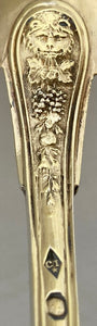 Six Early 19th Century French Silver Gilt Dessert Spoons. Cincinnatus Lorillon of Paris. 11.5 troy ounces.