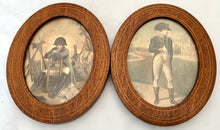 Napoleon Bonaparte, Pair of Oval Boxwood Strung Mahogany Framed Engravings. After Isabey & Philippoteaux.