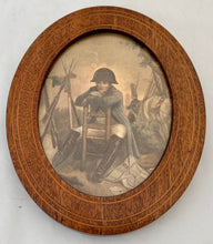 Napoleon Bonaparte, Pair of Oval Boxwood Strung Mahogany Framed Engravings. After Isabey & Philippoteaux.