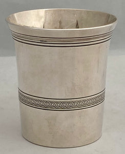 Early 20th Century French Silver Plated Beaker. Puiforcat of Paris.