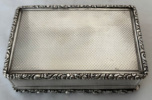 Lieutenant William Greet, Royal Navy, Silver Table Snuff Box. London 1845 Edward Edwards. 8.7 troy ounces.
