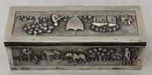 Indian Lucknow Village Pattern Silver Box, circa 1890 - 1910. 4.1 troy ounces.