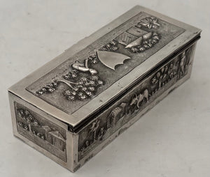 Indian Lucknow Village Pattern Silver Box, circa 1890 - 1910. 4.1 troy ounces.