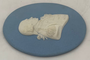 Admiral Lord Richard Howe, 1st Earl Howe, Wedgwood Blue Jasperware Portrait Profile Medallion.