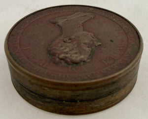 1806 Death of William Pitt Bronze Medal Snuff Box by P. Wyon.