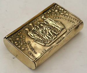 William IV & Queen Adelaide 1831 Coronation Brass Snuff Box.