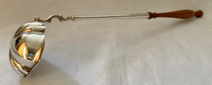 George II Style Silver Plated Toddy Ladle with Turned Fruitwood Handle