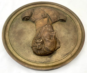 Prince Ferdinand Philippe, Duc d'Orléans, Gilt Bronze Portrait Bust Roundel. Simonet Foundry, After James Pradier.