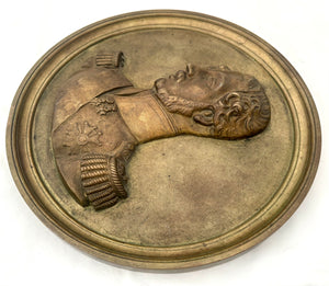 Prince Ferdinand Philippe, Duc d'Orléans, Gilt Bronze Portrait Bust Roundel. Simonet Foundry, After James Pradier.