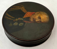 The Battles of Waterloo & Leipzig, Field Marshal Blücher, Prince of Wahlstatt, Portrait Profile Stobwasser Type Snuff Box.