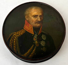The Battles of Waterloo & Leipzig, Field Marshal Blücher, Prince of Wahlstatt, Portrait Profile Stobwasser Type Snuff Box.