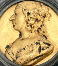 William & Mary Pair of Gilt Metal Relief Portrait Roundels.
