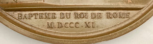 Napoleon Bonaparte Baptism of the King of Rome Large Bronze Restrike Medallion.