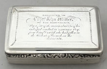 Captain John Millar of the Brig Cherub, For Saving a Boy at Greenock Harbour in 1831, Silver Presentation Snuff Box.