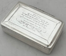 Captain John Millar of the Brig Cherub, For Saving a Boy at Greenock Harbour in 1831, Silver Presentation Snuff Box.