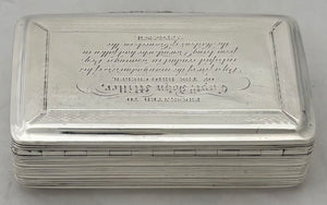 Captain John Millar of the Brig Cherub, For Saving a Boy at Greenock Harbour in 1831, Silver Presentation Snuff Box.